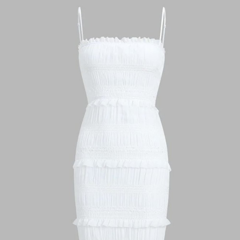Brand New White Midi Body-Hugging Dress